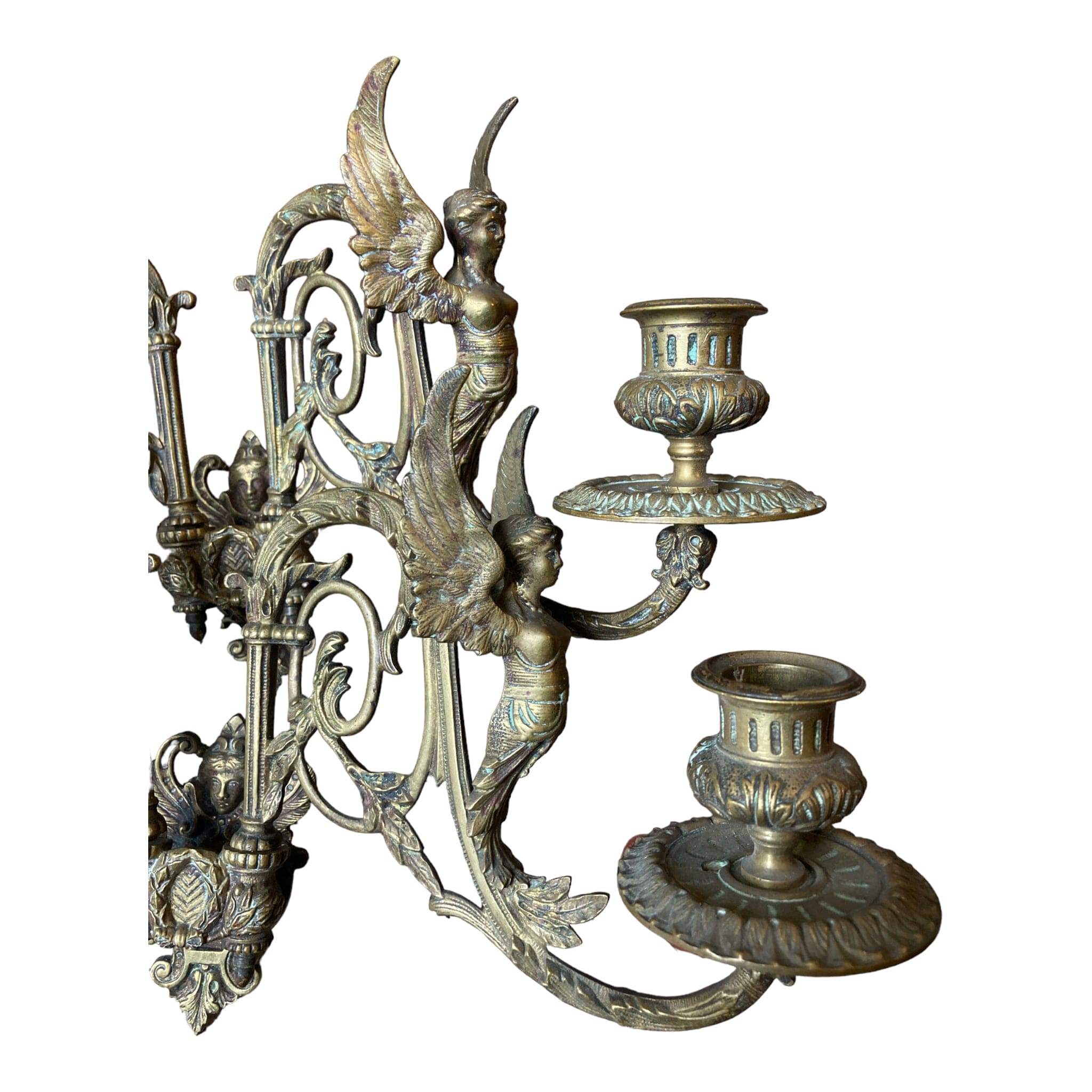 paire appliques bronze décor sphinges ailées