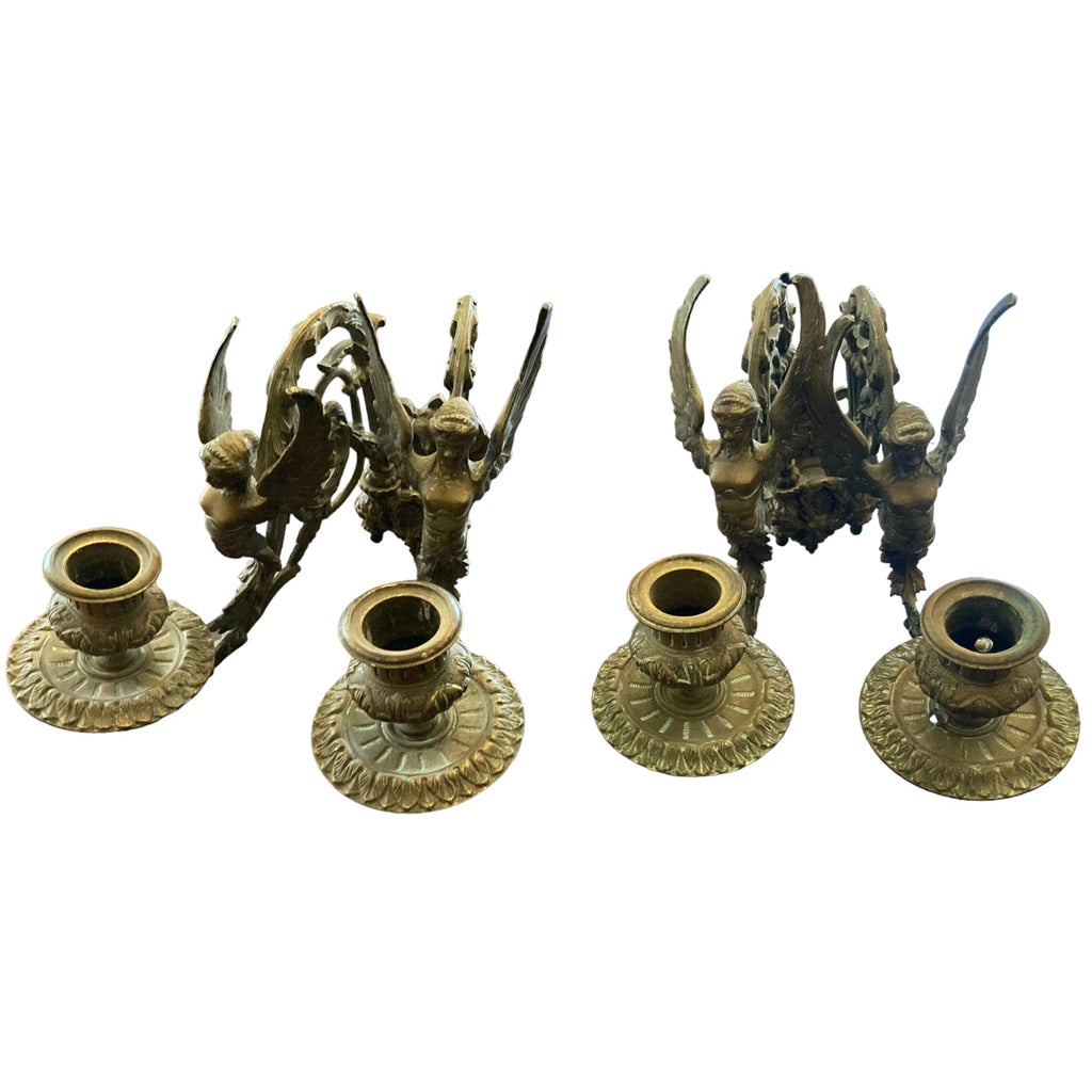 paire appliques bronze décor sphinges ailées