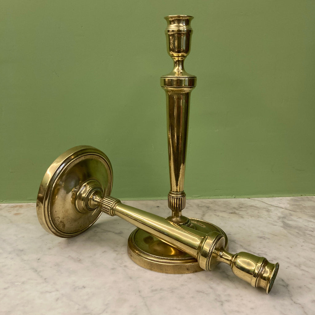 Paire de bougeoirs Empire en bronze 