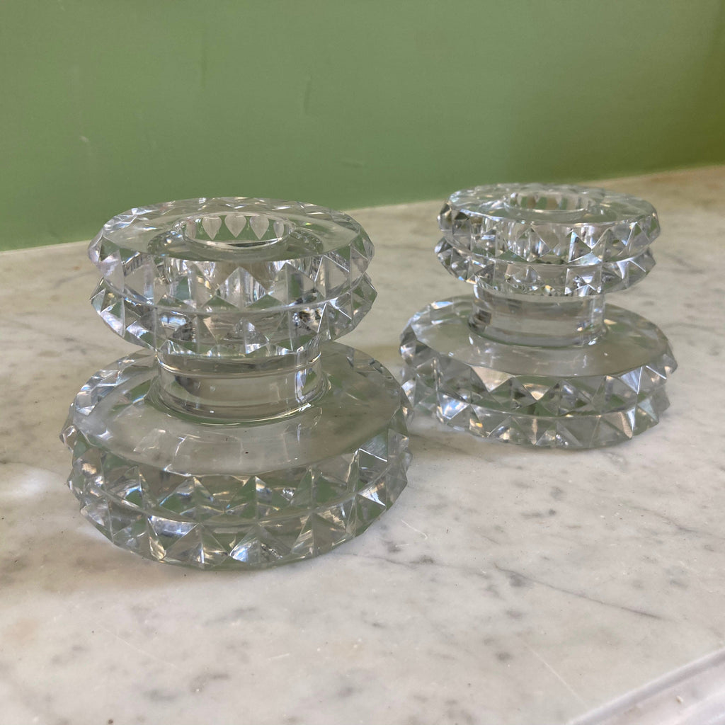 Paire de bougeoirs en cristal Saint-Louis