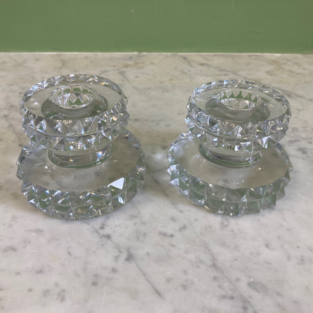 Paire de bougeoirs en cristal Saint-Louis