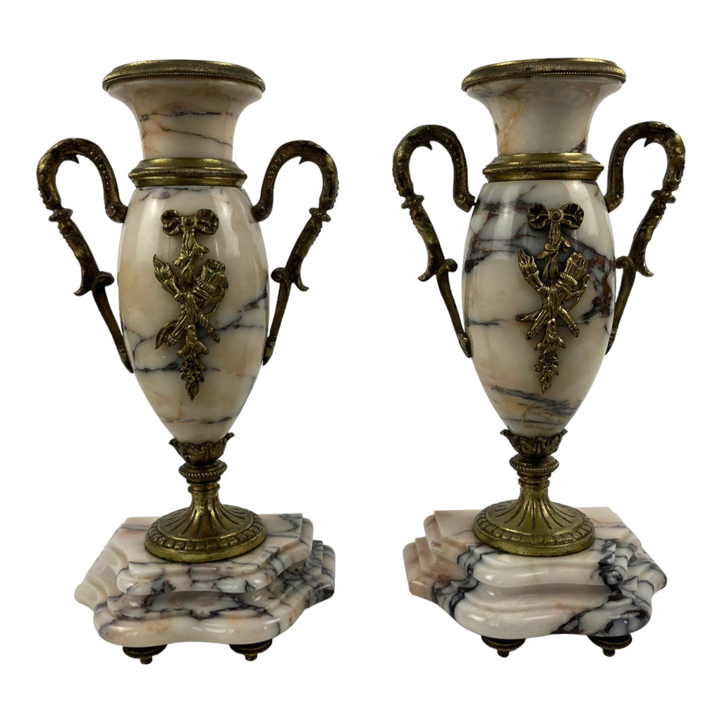 Paire de cassolettes en marbre
