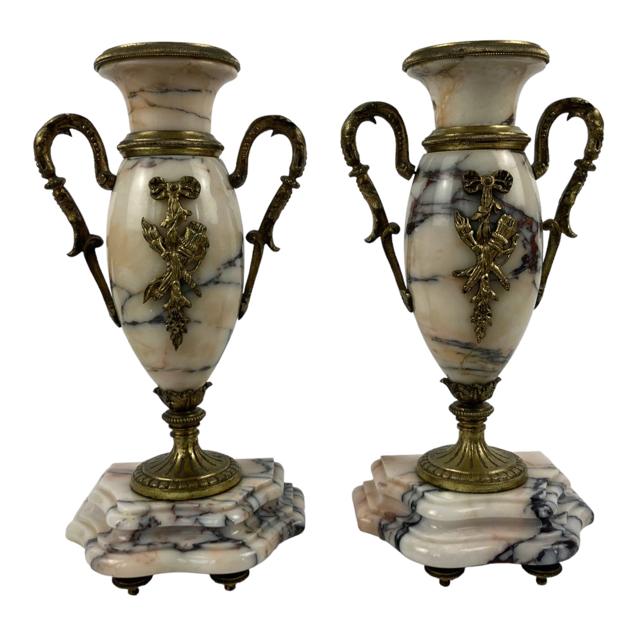 Paire de cassolettes en marbre