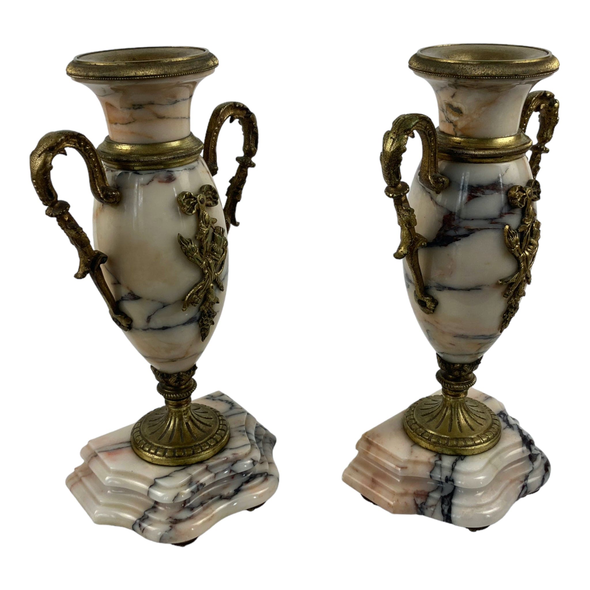 Paire de cassolettes en marbre