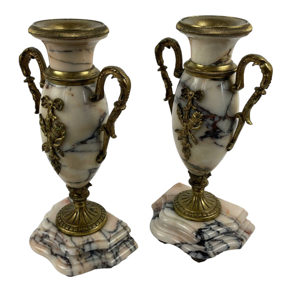 Paire de cassolettes en marbre