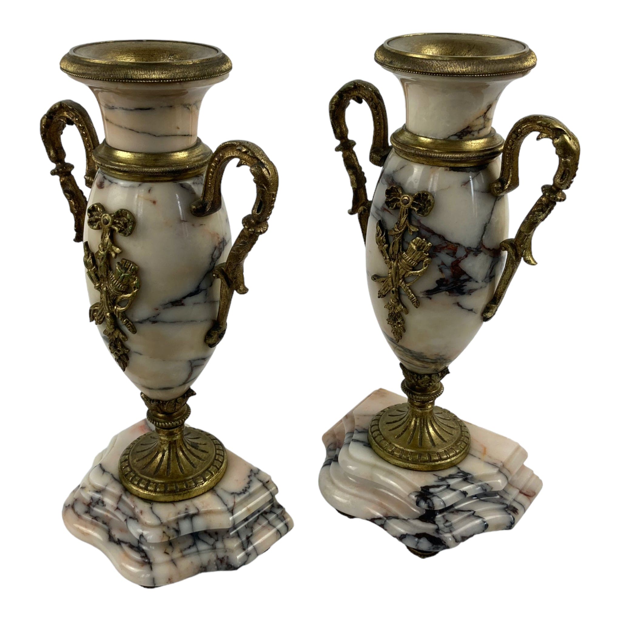 Paire de cassolettes en marbre
