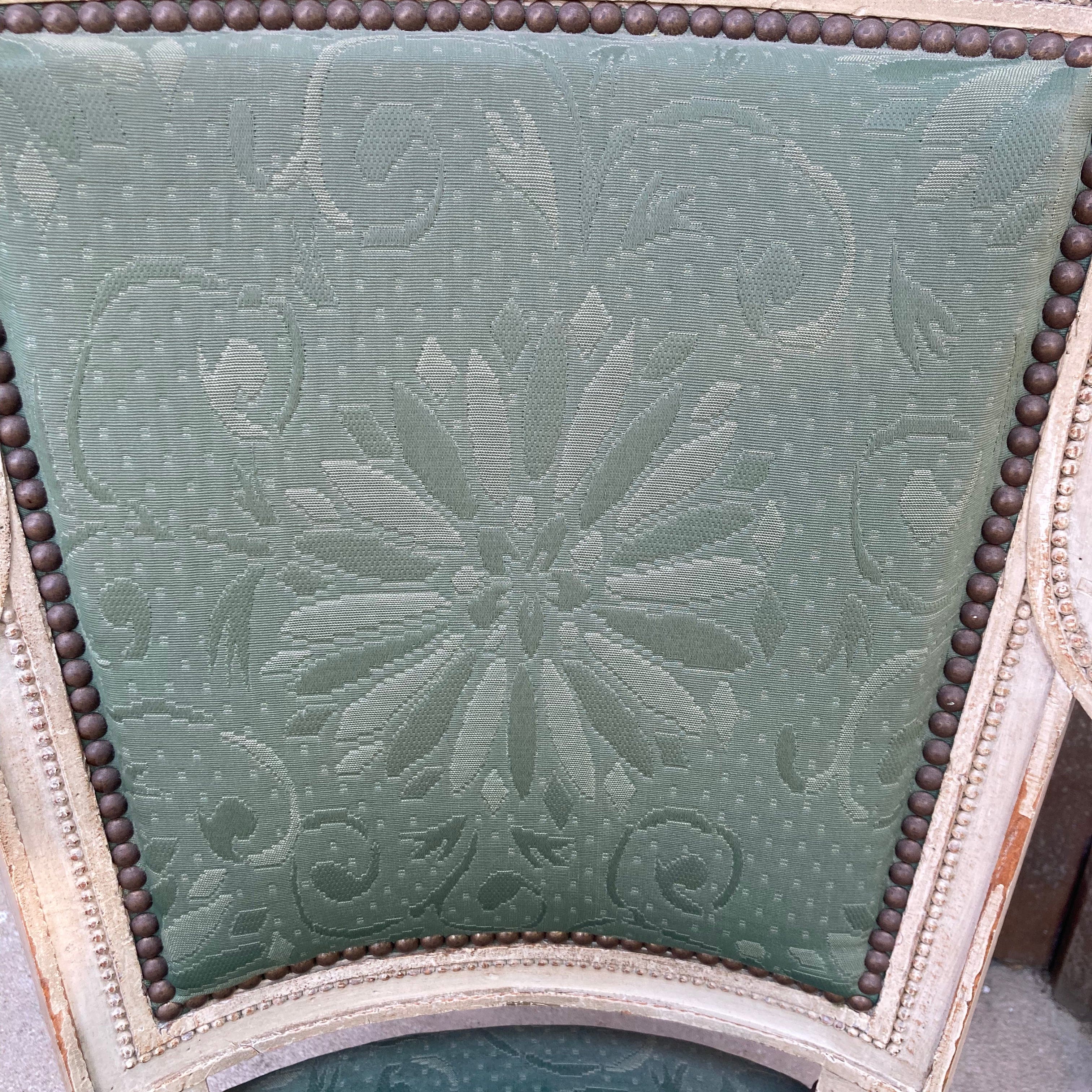 Paire de fauteuils en bois laqué d' époque Directoire