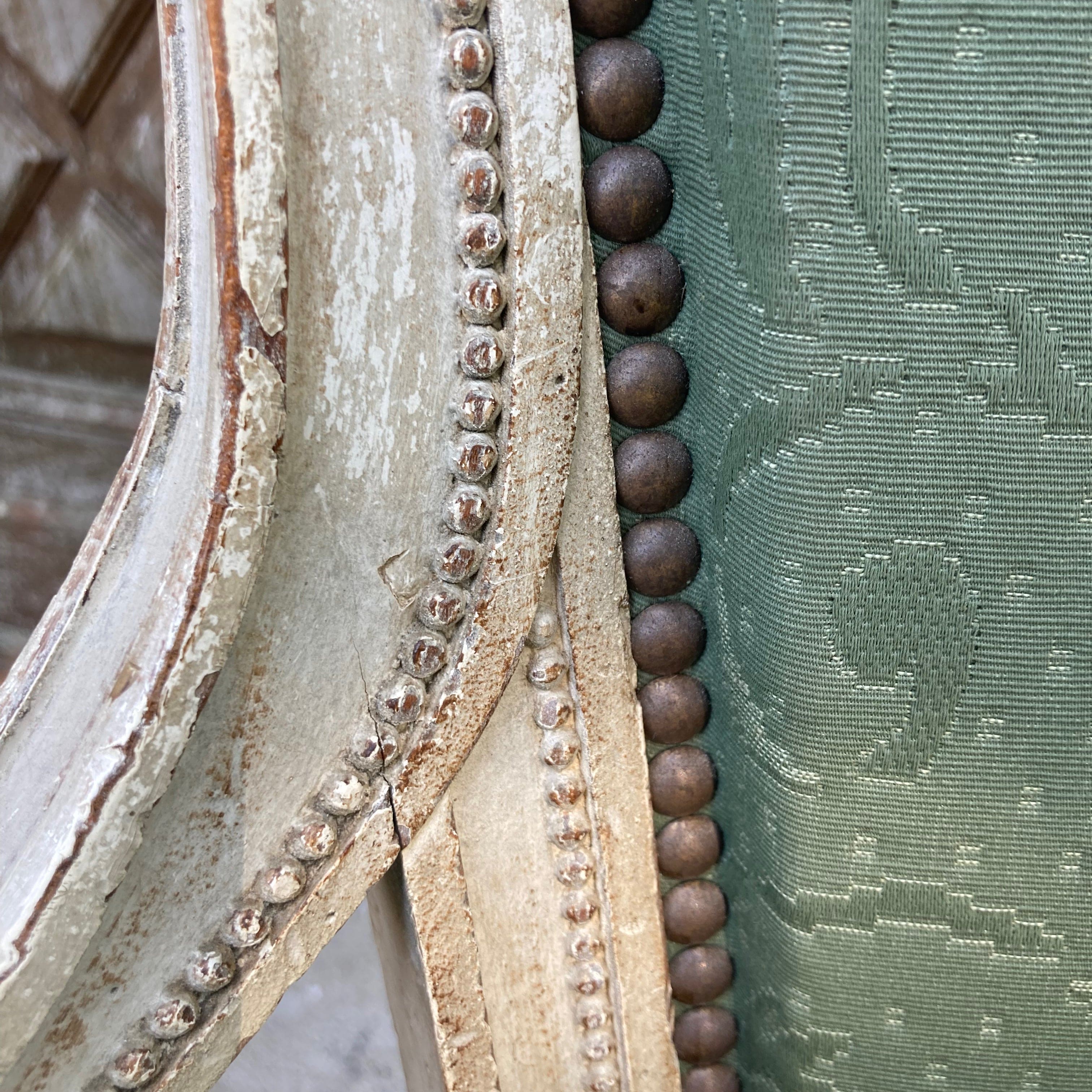 Paire de fauteuils en bois laqué d' époque Directoire