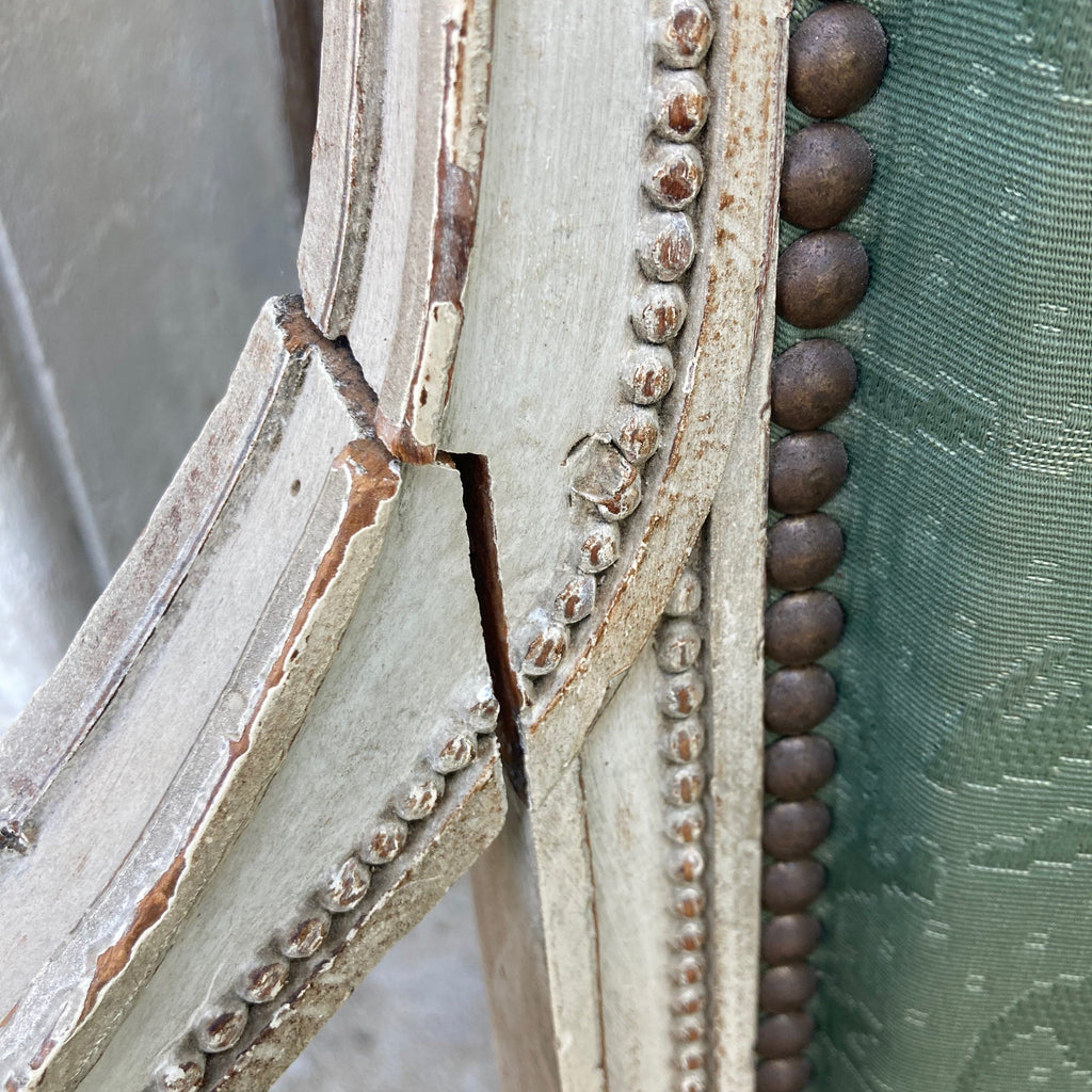 Paire de fauteuils en bois laqué d' époque Directoire