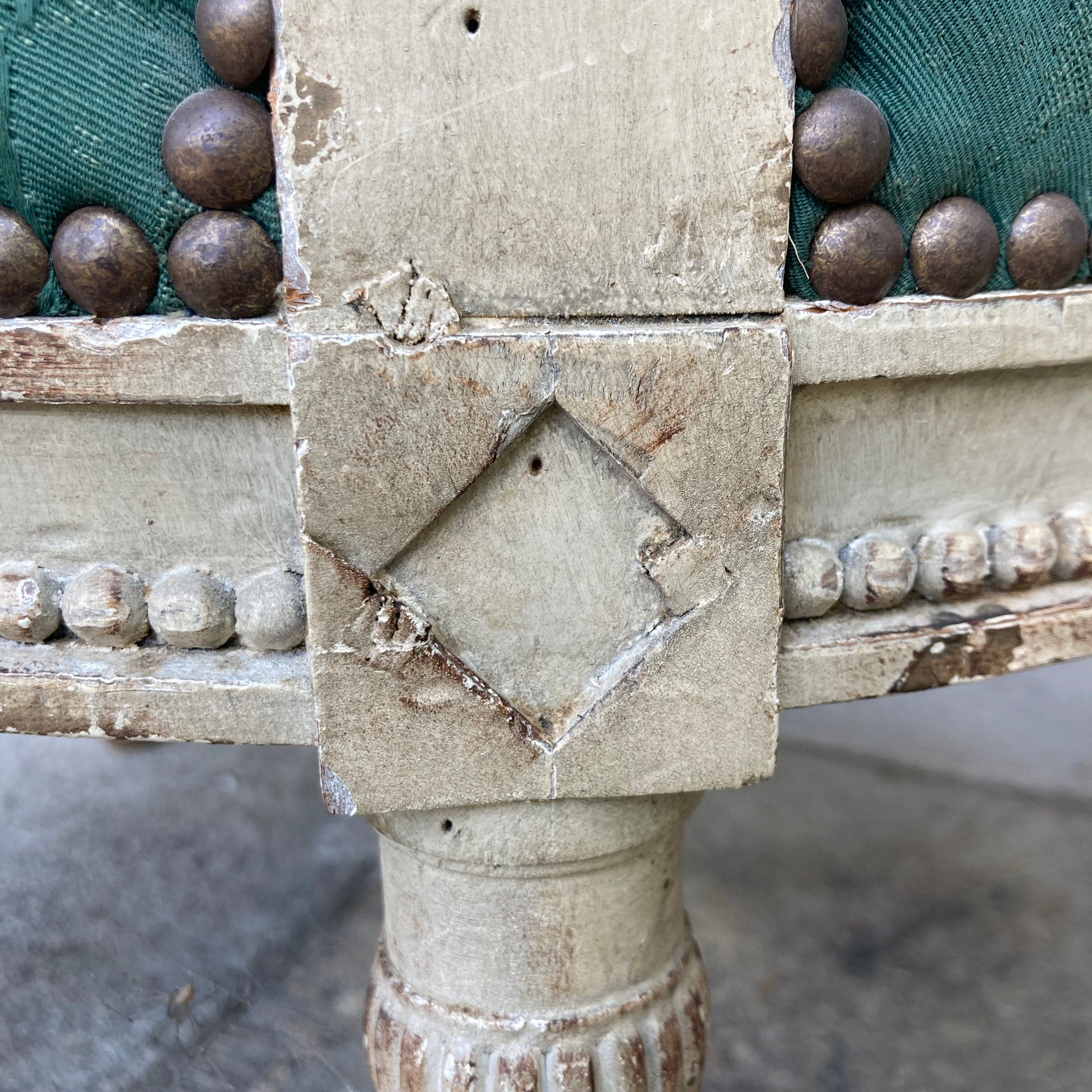 Paire de fauteuils en bois laqué d' époque Directoire