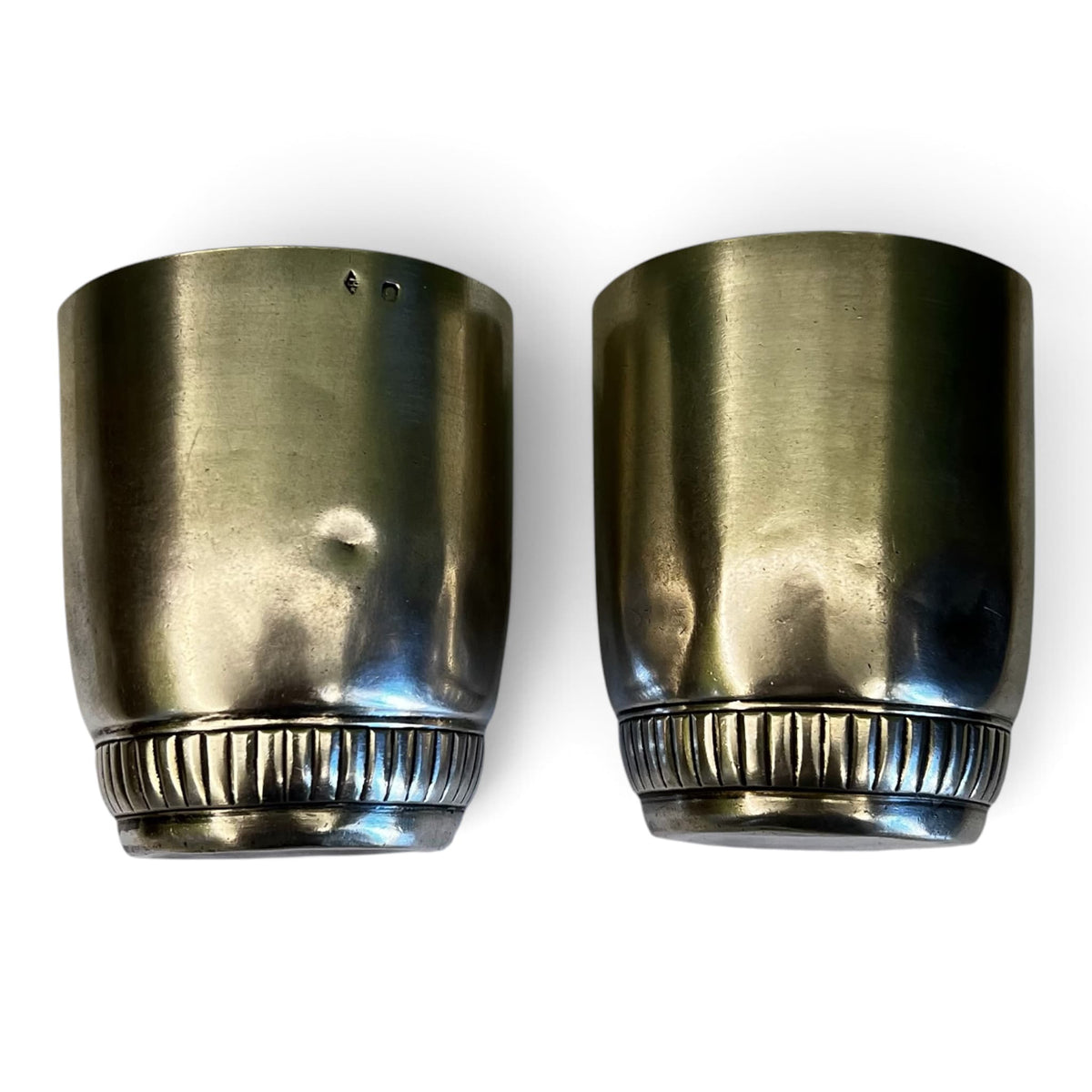 Paire de timbales en agent massif vers 1920