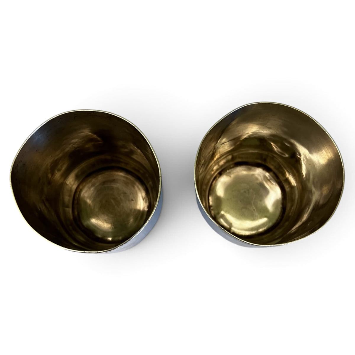 Paire de timbales en agent massif vers 1920