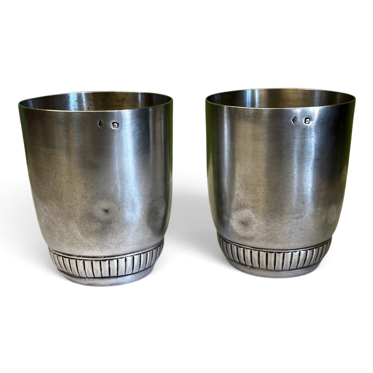Paire de timbales en agent massif vers 1920