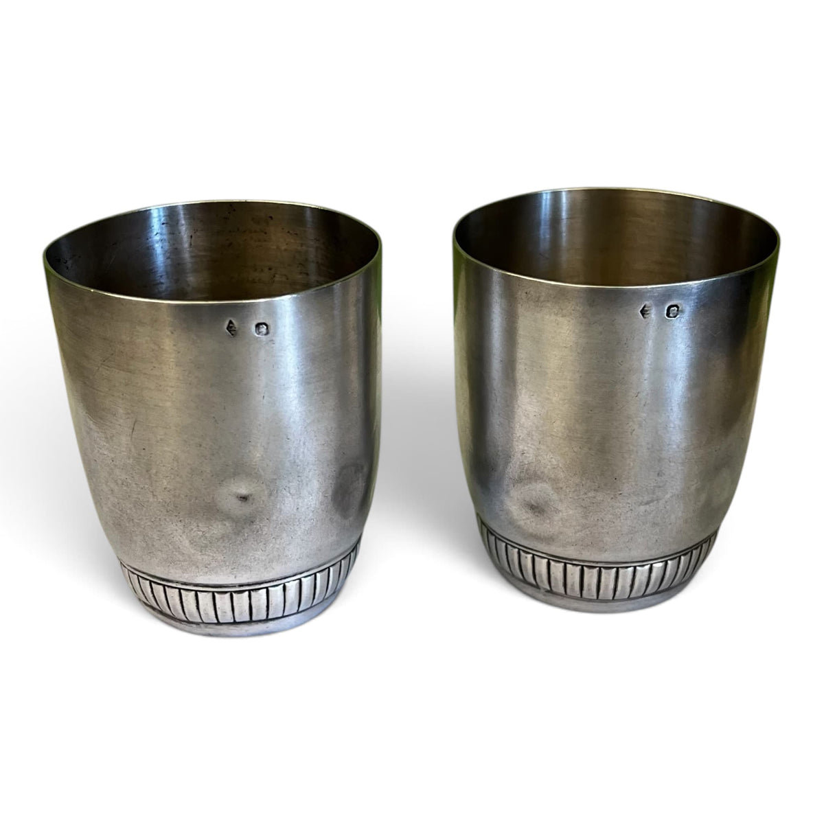 Paire de timbales en agent massif vers 1920