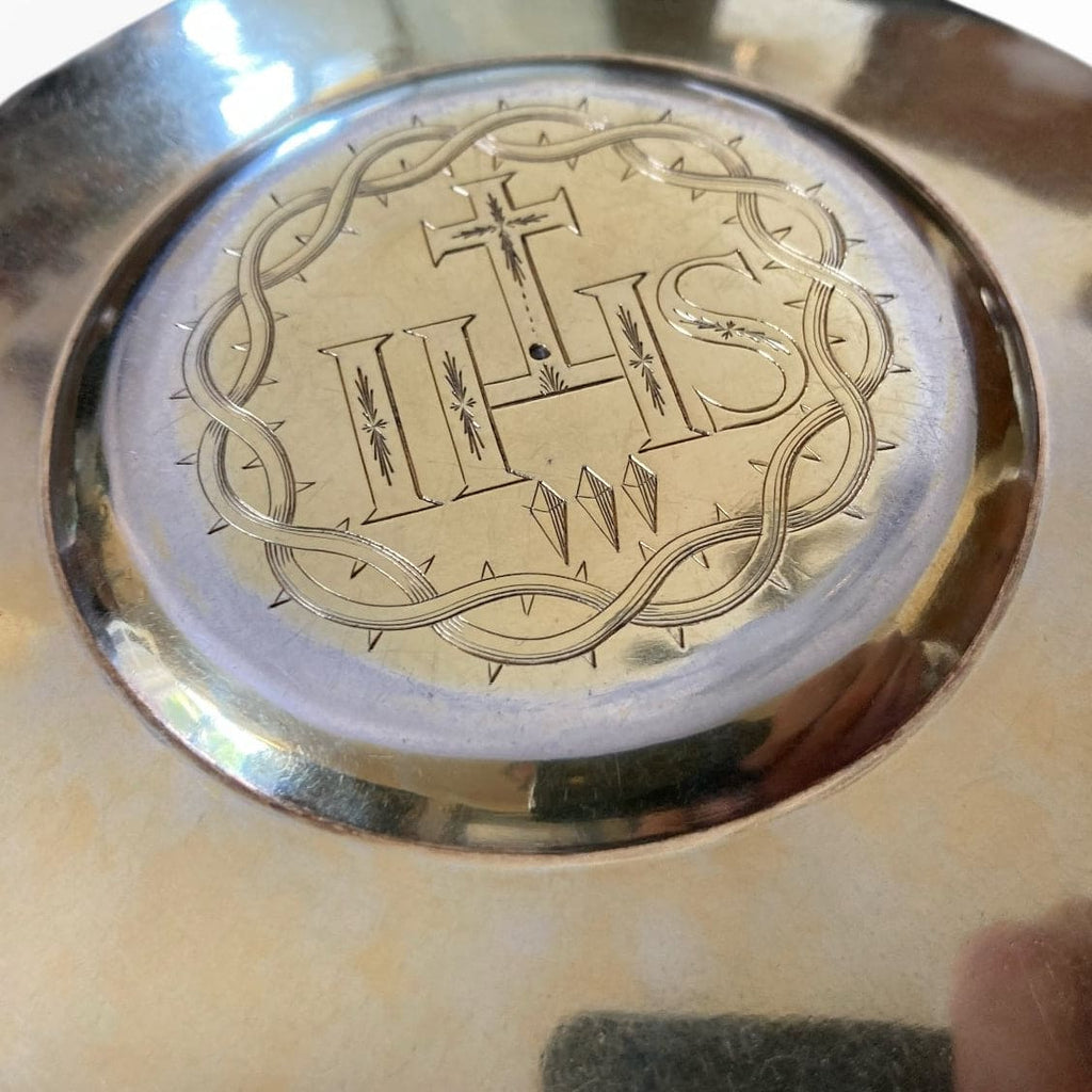 Patène pour calice en argent et vermeil de la fin du 18ème.