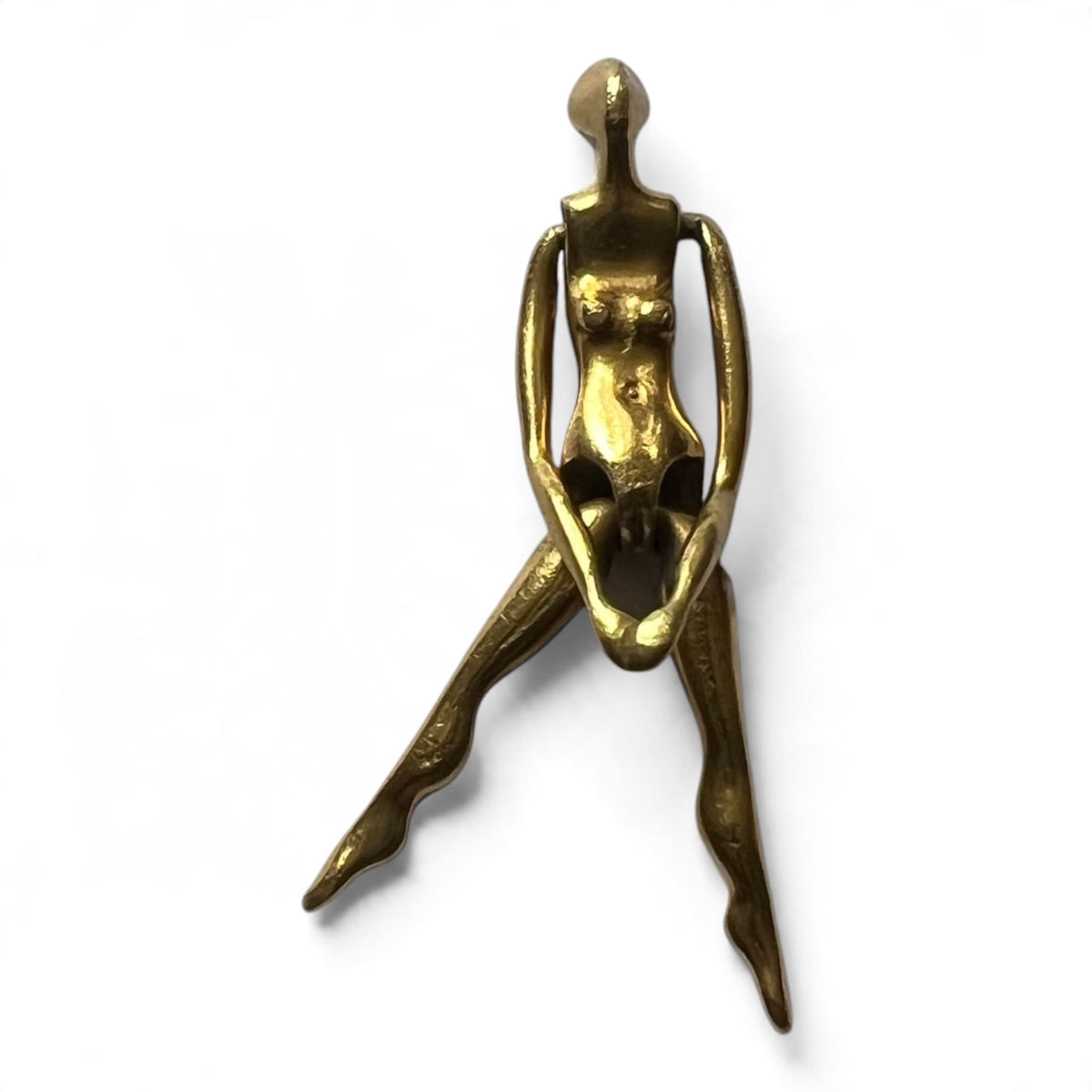 Pendentif Charles Jourdan Les Acrobates en plaqué or design Julian Snelling bijoux vintage 1980