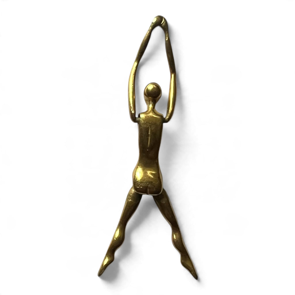 Pendentif Charles Jourdan Les Acrobates en plaqué or design Julian Snelling bijoux vintage 1980