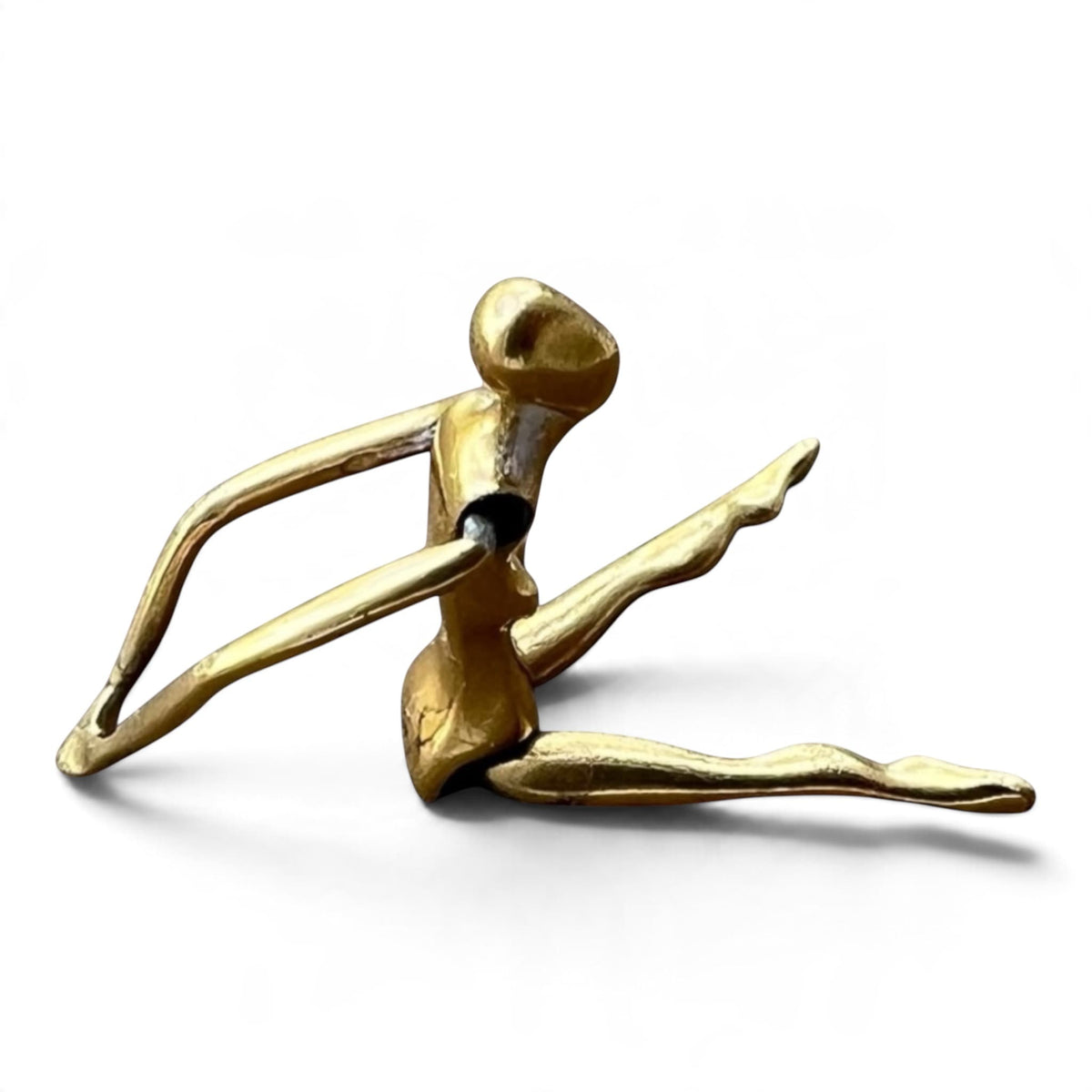 Pendentif Charles Jourdan Les Acrobates en plaqué or design Julian Snelling bijoux vintage 1980