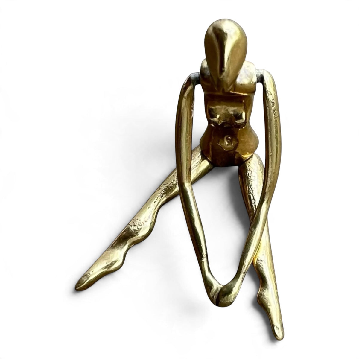 Pendentif Charles Jourdan Les Acrobates en plaqué or design Julian Snelling bijoux vintage 1980