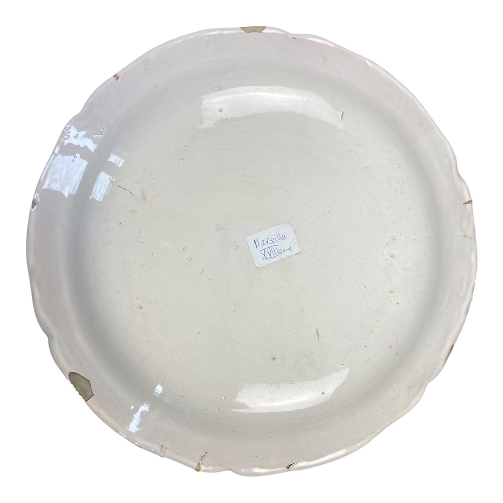 ancien plat en faïence de Marseille XVIIIe.