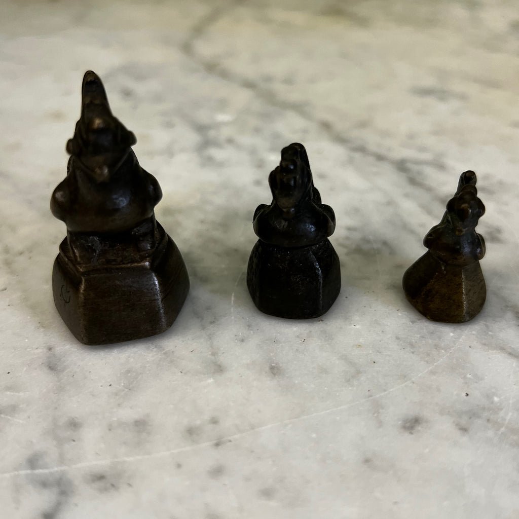 Série de 3 poids à opium Birman de la fin du 19ème.