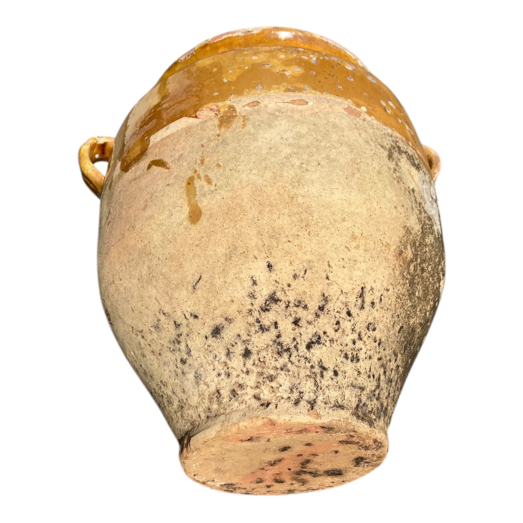 Pot jaune en terre cuite émaillée