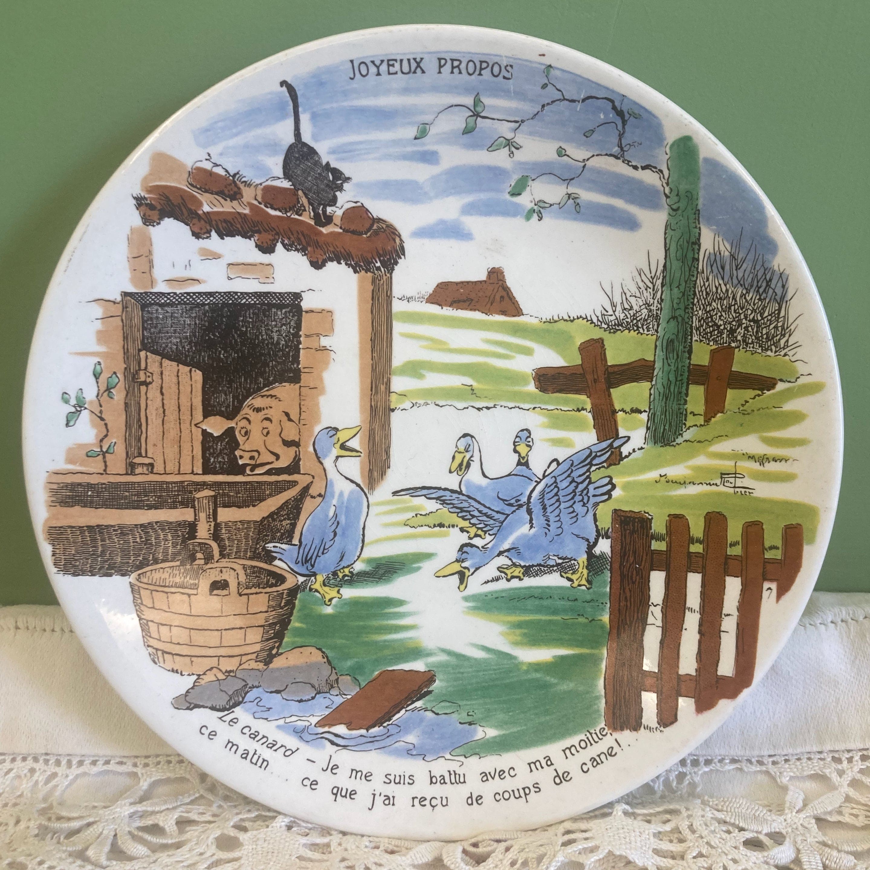 6 assiettes à dessert Illustrées par Benjamin Rabier