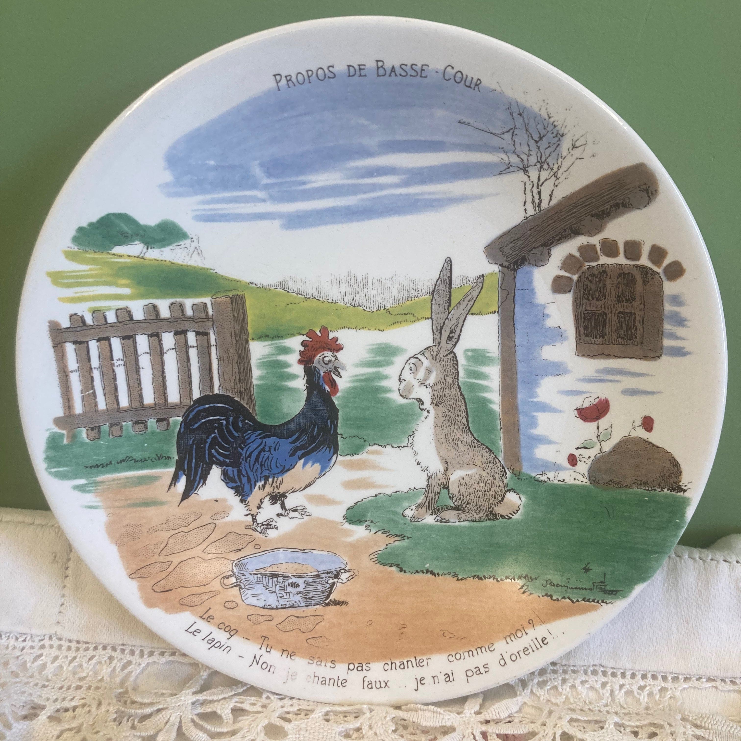 6 assiettes à dessert Illustrées par Benjamin Rabier