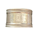 Ancien rond de serviette en argent massif avec monogramme MM