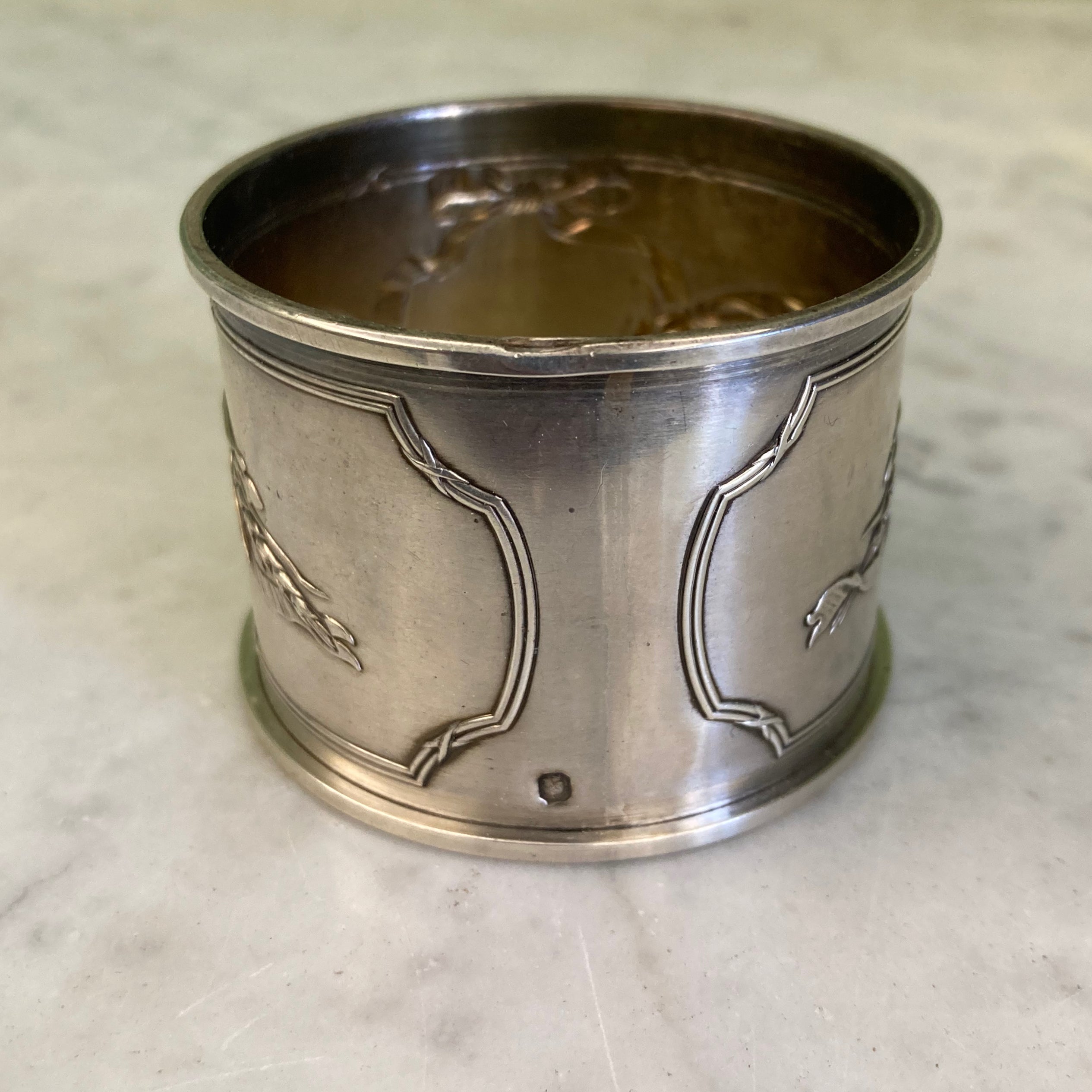 Old solid silver napkin ring, circa 1900