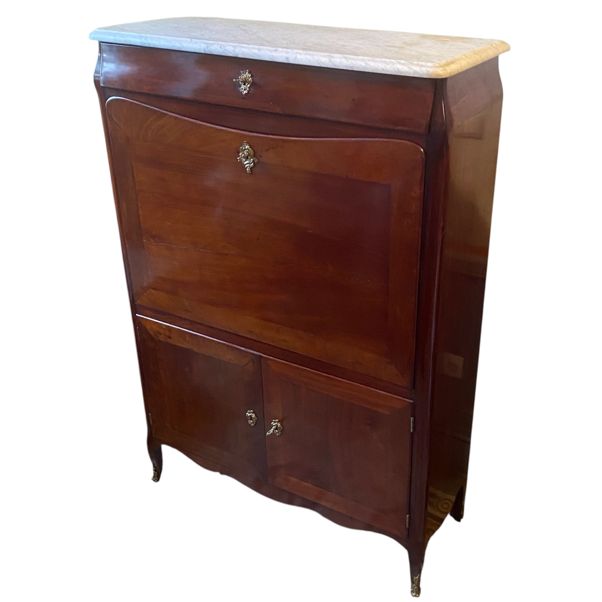 Secrétaire en acajou d' époque Transition 18ème.