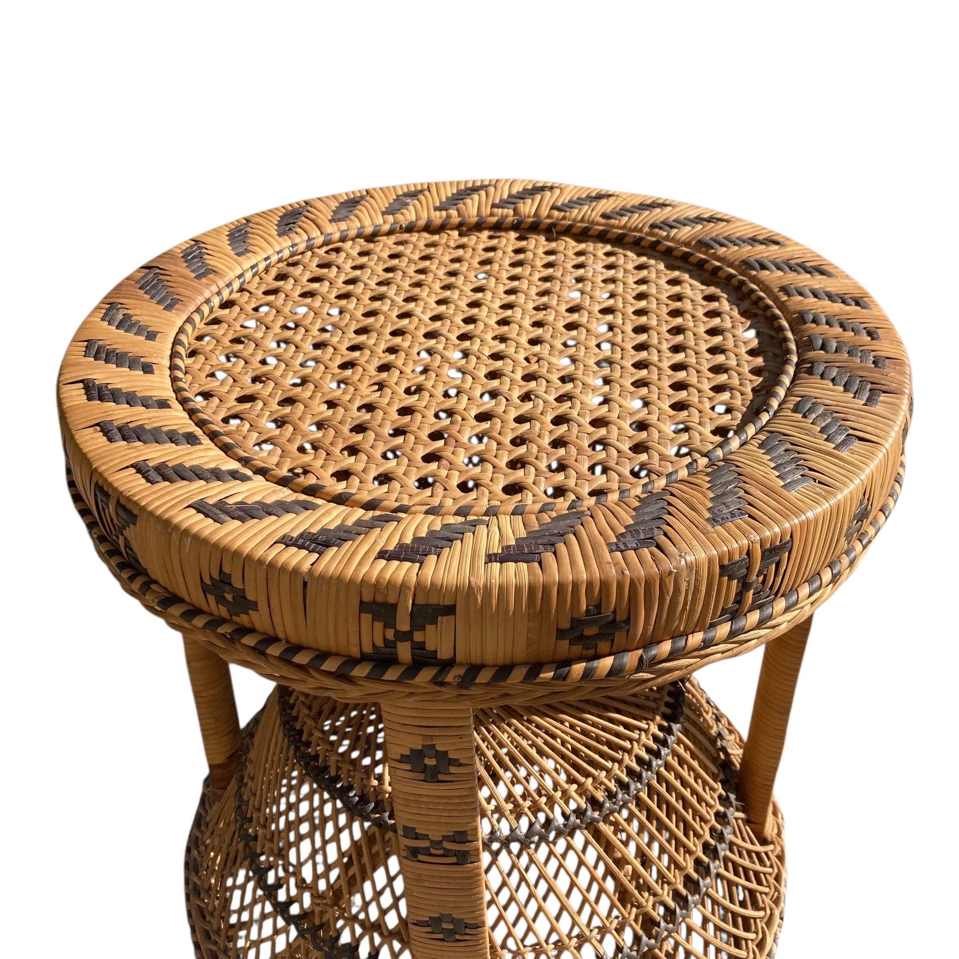 tabouret vintage en rotin tressé type Emmanuelle