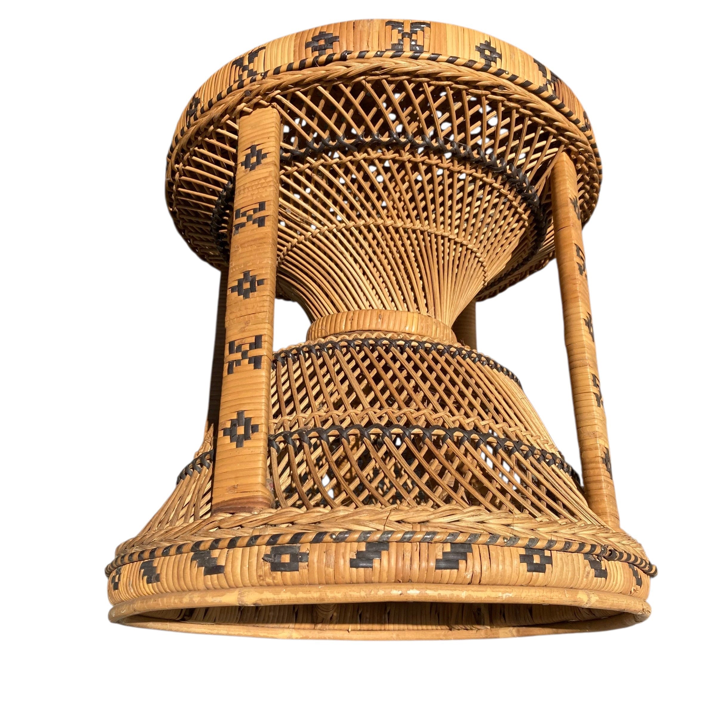 tabouret vintage en rotin tressé type Emmanuelle