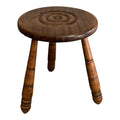 Ancien tabouret tripode à assise ronde vers 1960