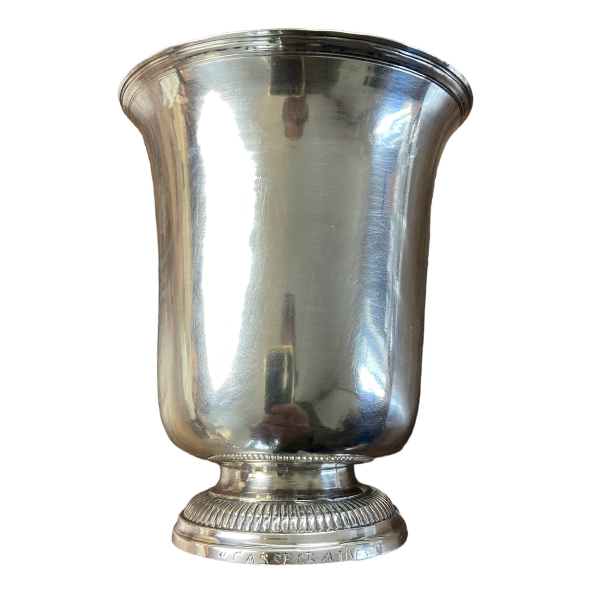 Timbale argent massif poinçon minerve decor croix potencee orfèvre