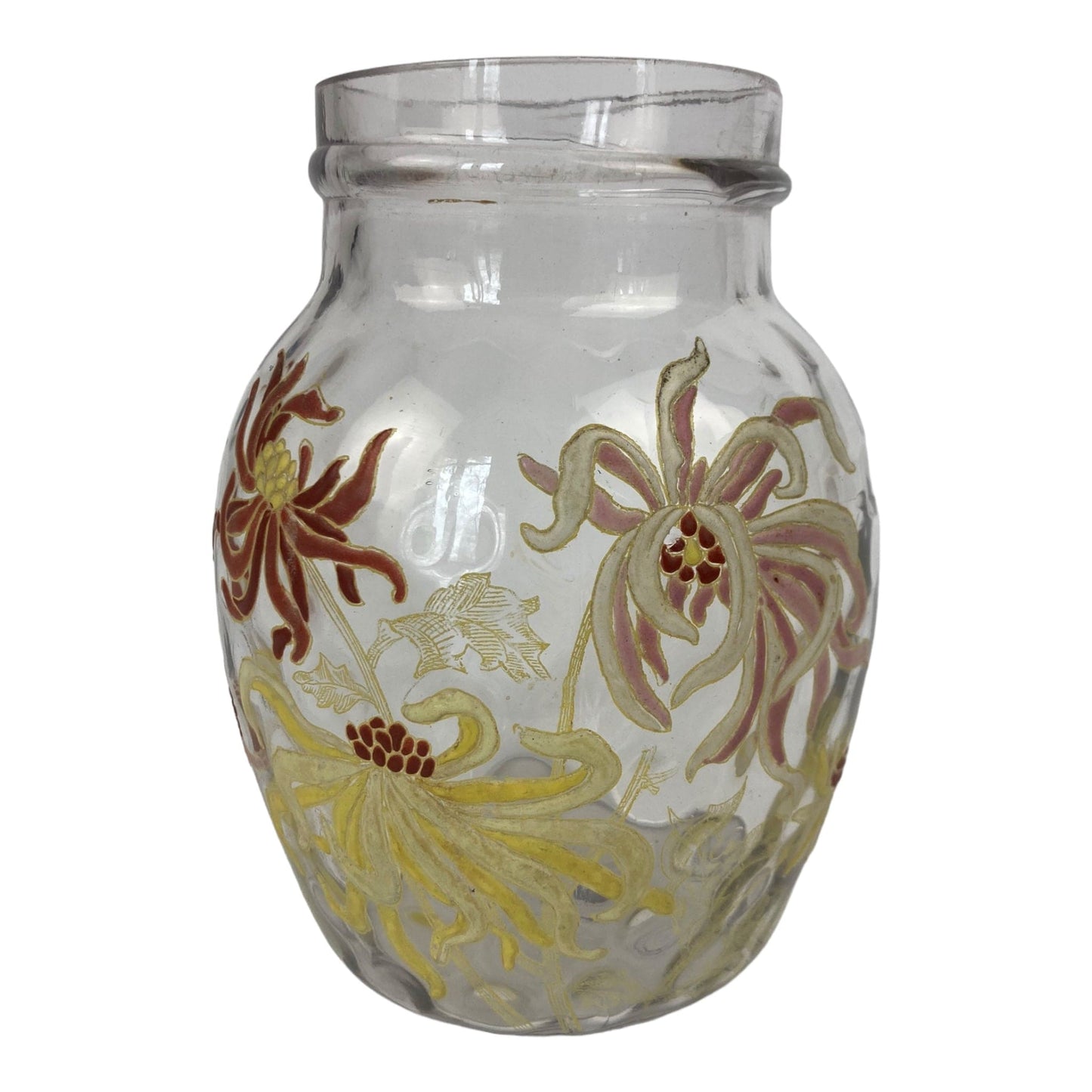 vase émaillé décor dahlias