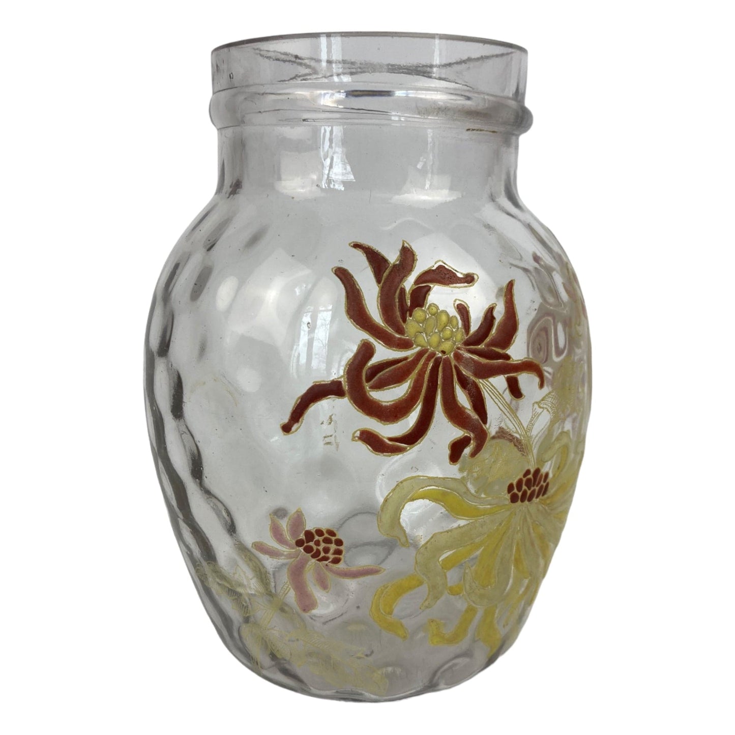 vase émaillé décor dahlias