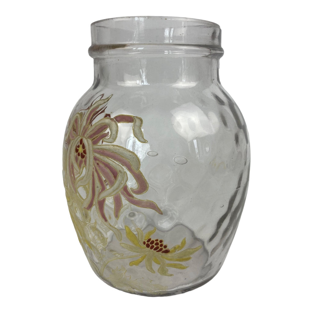 vase émaillé décor dahlias