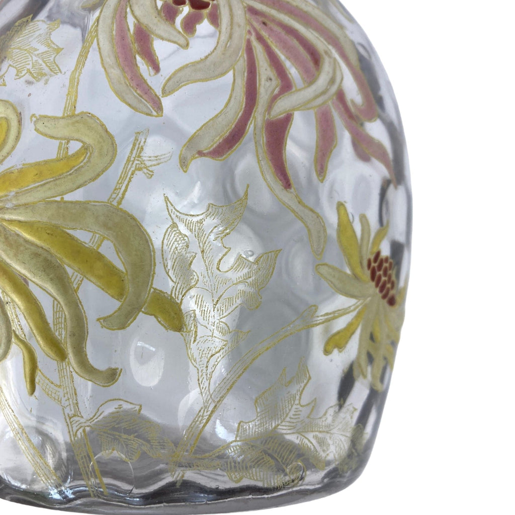 vase émaillé décor dahlias