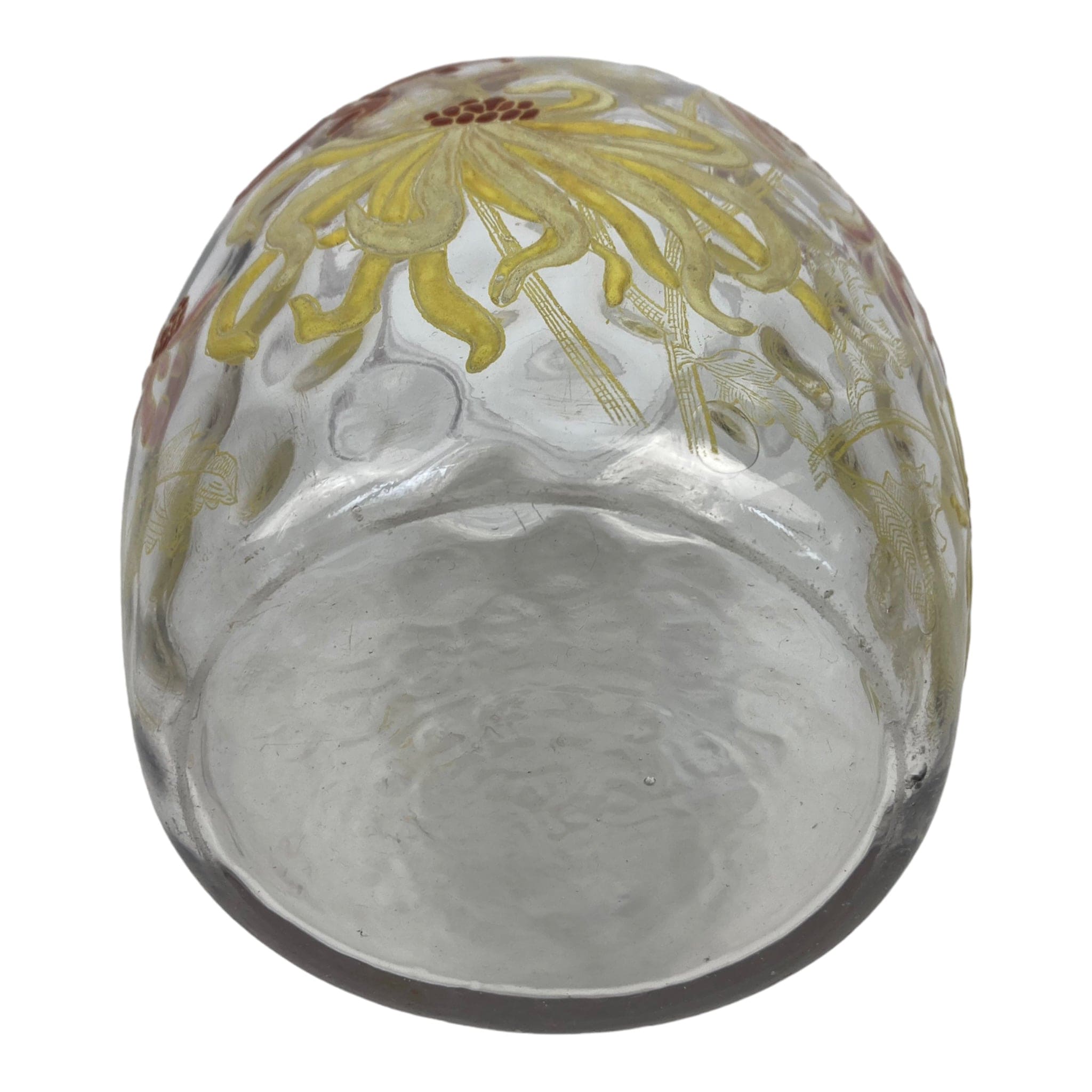 vase émaillé décor dahlias