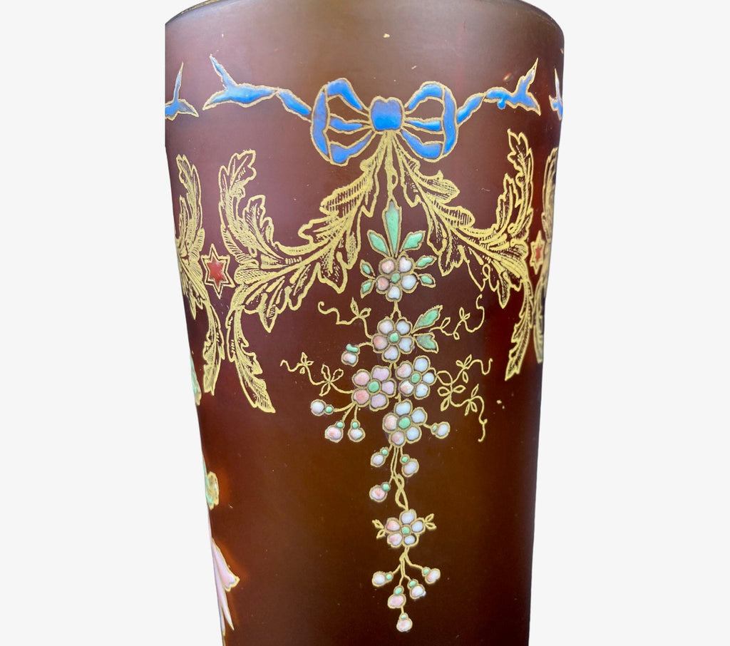 vase en verre émaillé Legras