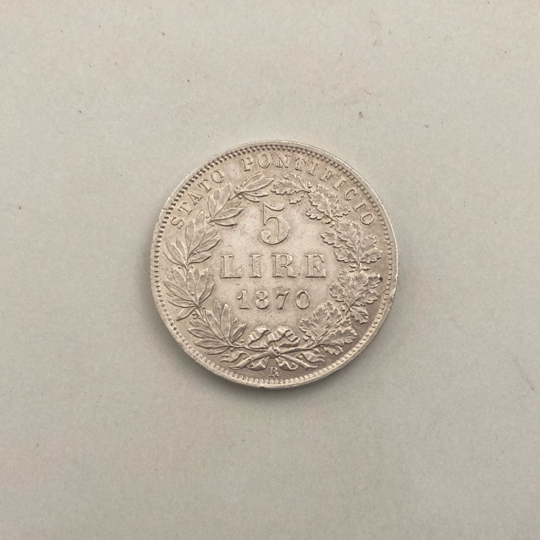 Vatican 5 Lire 1870