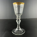 Ancien verre a pied en cristal de Silesie taillé a côtes plates et filet doré fin XVIIIE siècle