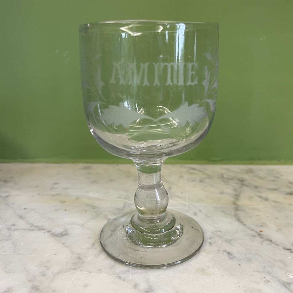 Paire de verres anciens Amitié