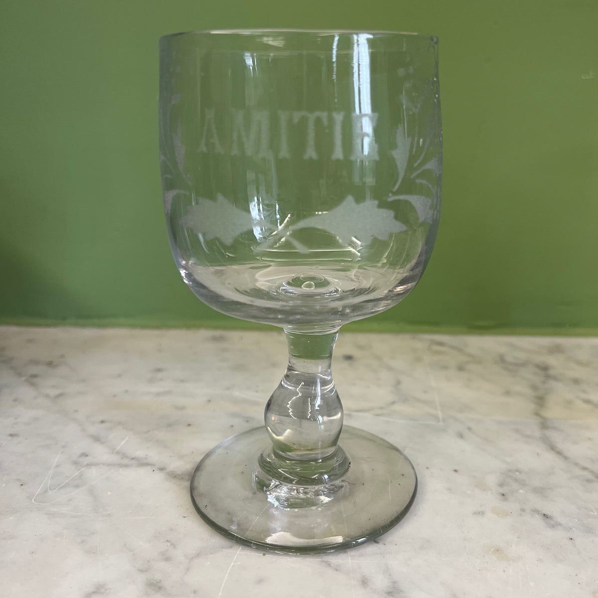 Paire de verres anciens Amitié