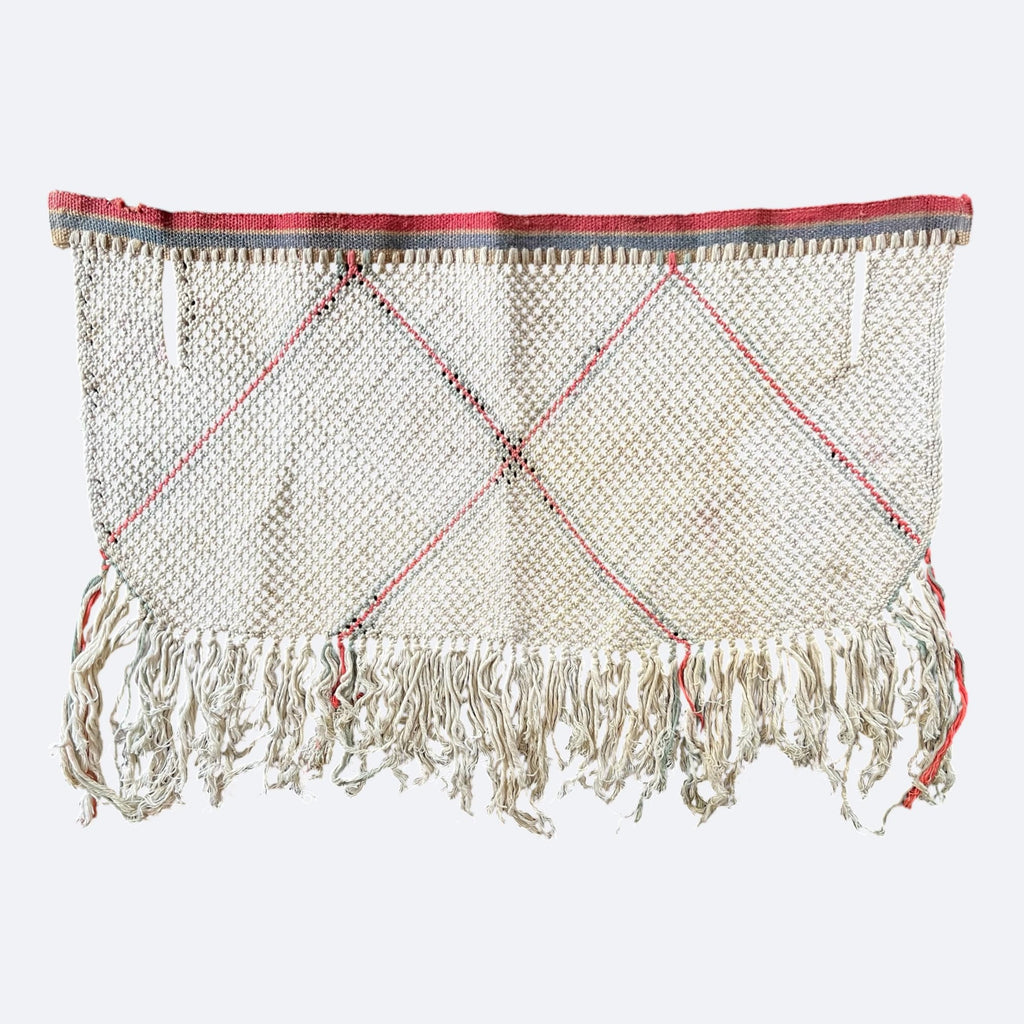 Émouchette à bœufs ancienne viramoscas en mailles de fil naturel, art populaire de Chalosse Landes.
