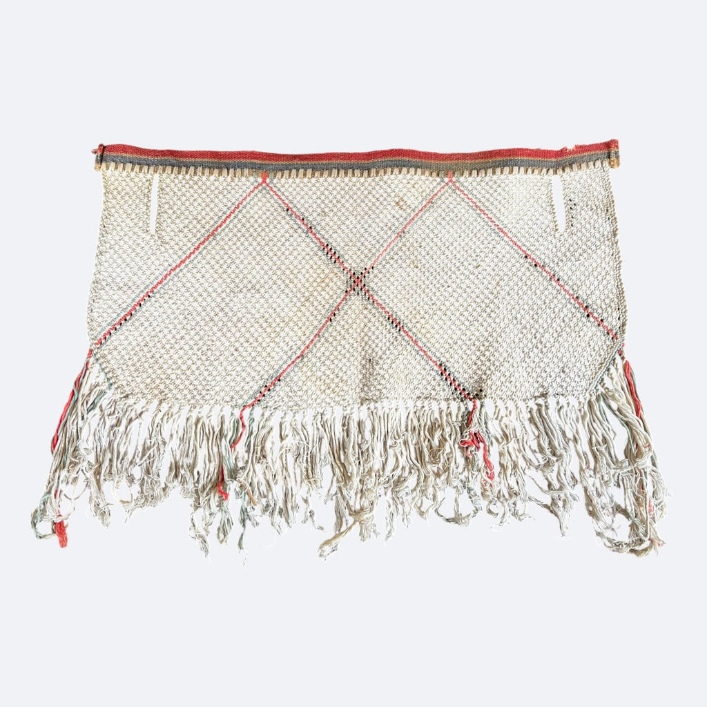 Émouchette à bœufs ancienne viramoscas en mailles de fil naturel, art populaire de Chalosse Landes.