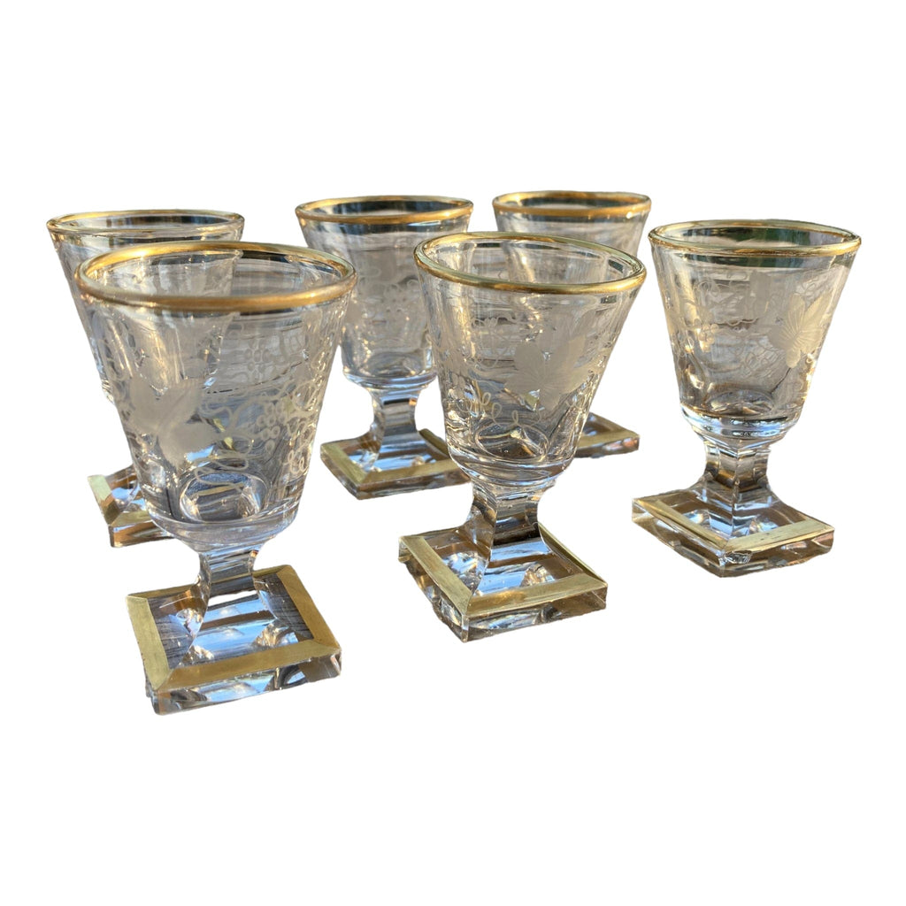 verres liqueurs cristal XIXe.