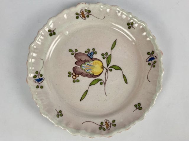 ASSIETTE FAIENCE XVIII BORDEAUX TULIPE