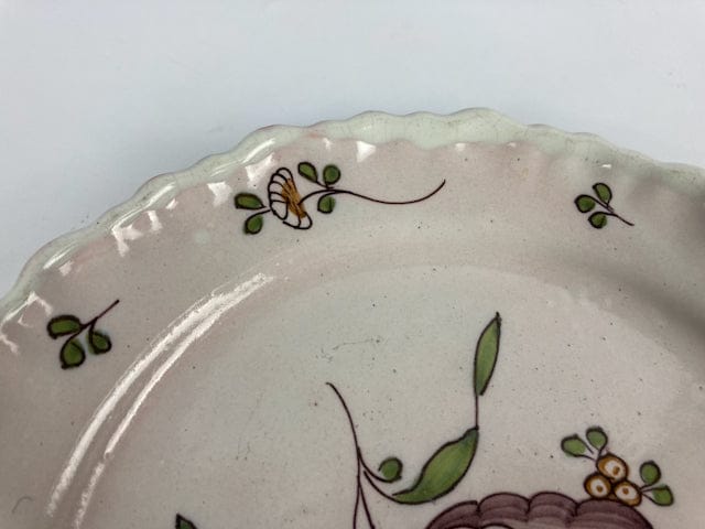 ASSIETTE FAIENCE XVIII BORDEAUX TULIPE